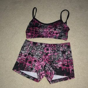 Matching sports bra & shorts set